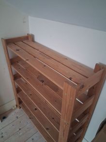 Wooden shelving unit shoe unit