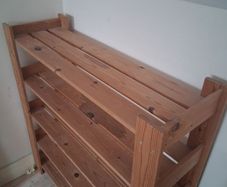 Wooden shelving unit shoe unit