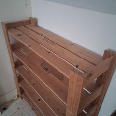 Wooden shelving unit shoe unit