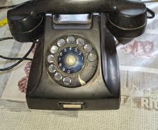 Antique Black Ericsson Bakelite Rotary Phone 1940s or 1950s, Art Deco Style, Postage Available,