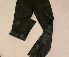 Ladies black real leather trousers Size 12