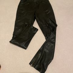 Ladies black real leather trousers Size 12