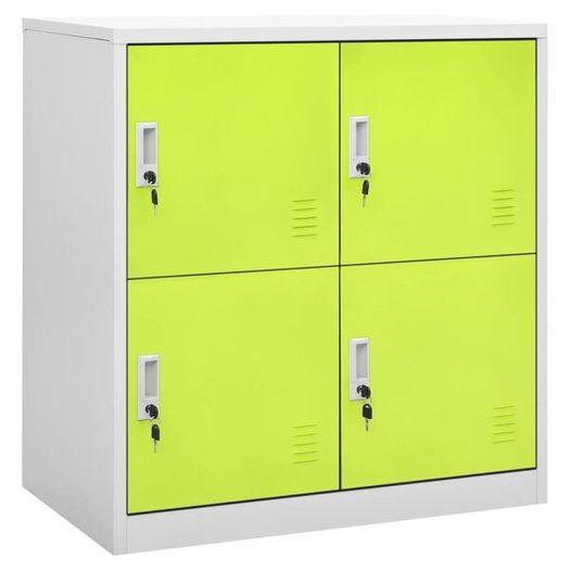 Locker Cabinet Light Grey and Green 90x45x92.5 cm Steel