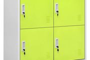 Locker Cabinet Light Grey and Green 90x45x92.5 cm Steel