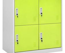 Locker Cabinet Light Grey and Green 90x45x92.5 cm Steel