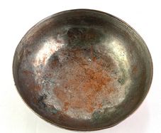 Antique Hand Etched Ottoman Empire Copper Bowl