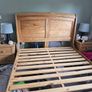 solid oak king size sleigh bed base Image 3