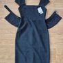 Ted Baker new with tags Size2 UK10- Black Fitted Midi Dress with Waist Belt Image 3