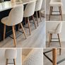 Cream Boucle Fabric Barstool Image 5