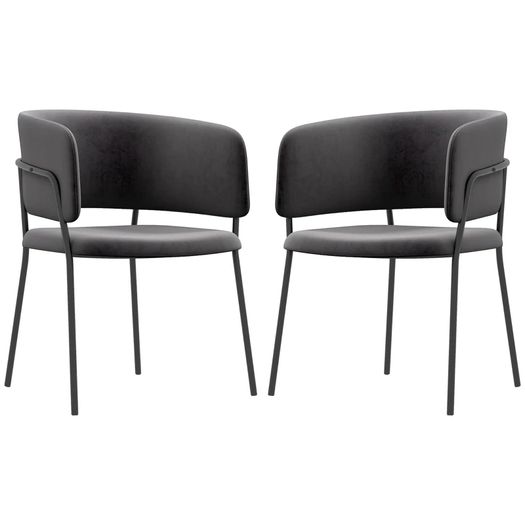 Upholstered Chair, Modern and Comfortable, 57x53x73 cm, Gray