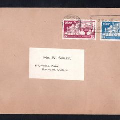 1937 Ireland New Constitution Commemorative Stamps Plain Envelope addressed to Dublin First Day Cover (FDC) with slogan cancel
