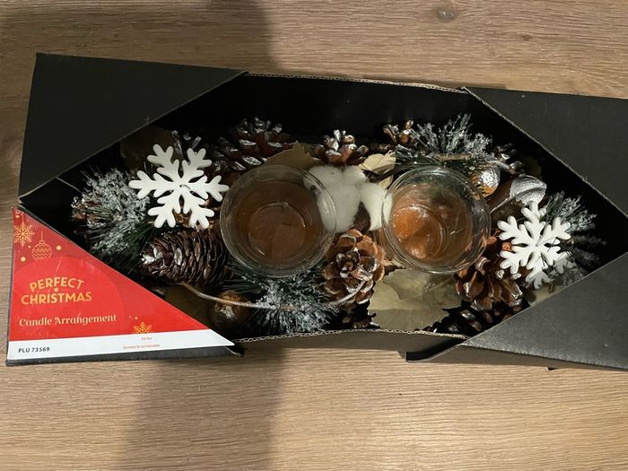 christmas candle holder centre piece natural decor brand new
