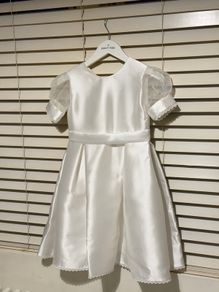 Caroline dress white small with organza sleeve
