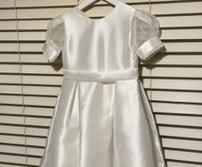 Caroline dress white small with organza sleeve