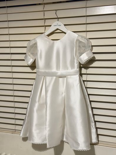 Caroline dress white small with organza sleeve