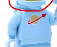 Lego spaceman helmet light blue