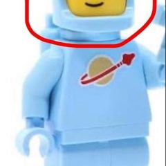 Lego spaceman helmet light blue