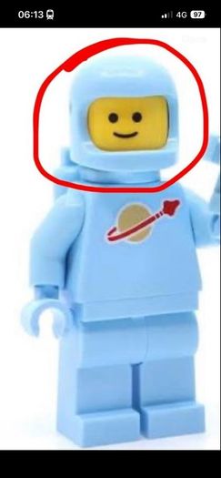 Lego spaceman helmet light blue