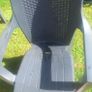 rattan effect garden table and chair and parasol Image 9