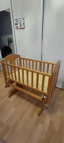 wooden baby crib (rocking cradle)
