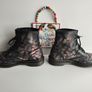Dr Martens Union Jack 1460 8 eye black red leather boots England uk7 Image 8