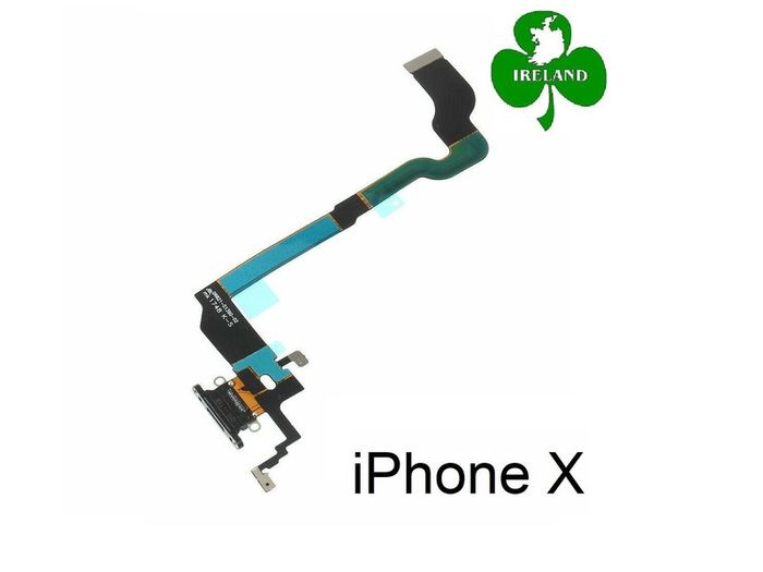 For Apple iPhone X Charging Port Dock Connector Microphone Flex Cable Black