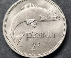 Fantastic Ireland 1966 Florin Unc coin