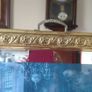 Antique Art Deco 26 Inches Tall Solid Brass Fireplace Screen With Framed Antique Print And Mirror Image 7