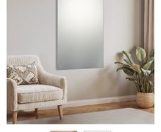 x4 Pre-drilled holes Clear Rectangular Frameless Mirror (H)90cm (W)60cm