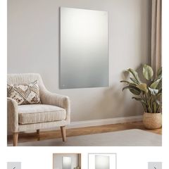 x4 Pre-drilled holes Clear Rectangular Frameless Mirror (H)90cm (W)60cm