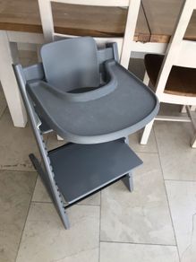 Stokke Tripp Trapp Grey tray, harness and full set baby high chair