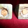 Antique 1950s Hand Carved "Connemara Marble" Salt & Pepper Dispencer's. Image 3
