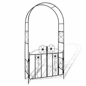 Metal Garden Arch With Gate Outdoor Climbing Plants - FREE DELIVERY NATIONWIDE
