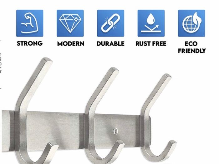 Coat Racks for Wall -Stainless Steel Coat Hooks (2 Pack) - Heavy Duty Coat Hooks Wall Mounted