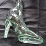Beautiful Old Unique Glass Lady High Heel Shoe Shaped Decanter Bottle Postage Available, Add a touch of vintage charm to your vanity or collection with this unique glass lady high heel shoe-shaped Image 4