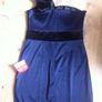 NWT ASOS Navy One Shouldered Dress with Black Velour Detail (Size 10-12) Image 4