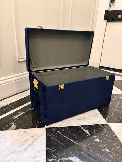 Blue Velvet Storage Chest