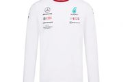 BNWT Mercedes AMG Petronas Formula One Team - Official Formula 1 Merchandise - 2022 Team Long Sleeve T-Shirt - White Unisex size XS Free post