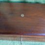 Antique 1800s Wood Folding Portable Travel Writing Lap Desk Campaign Box Case Key Image 9