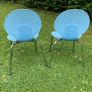 A pair of blue children's chairs Image 2