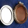 Antique Solid Silver 925 Locket Oval Stepped Pendant Necklace Picture Photo Vintage Jewelry 7,6g Image 2
