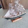 Vintage wooden ship Handmade handpainted wood and metal ship White ship Primitive Ship figurine Decorative Wooden Ship Souvenir Wood boat Image 6