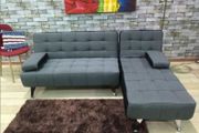 Dark Grey fabric Stylish Corner Sofa Bed with Chaise Longue