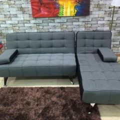Dark Grey fabric Stylish Corner Sofa Bed with Chaise Longue