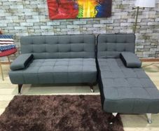 Dark grey fabric Nordic Comfort Chaise Sofa,198cm