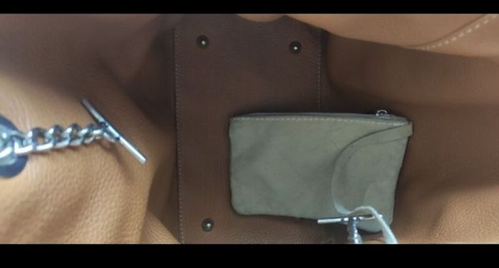 Reversible Genuine Pebbled Leather & Suede Tote / Sack Bag