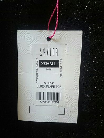 Bnwt Black Lurex Flare Top
