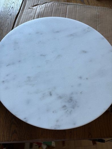 New 24cm diameter solid marble chopping board or cake plate