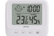 LCD Digital Thermometer Hygrometer Clock Temperature Indoor Humidity Meter Sensor Electronic Weather Station Meter Room Baby
