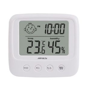 LCD Digital Thermometer Hygrometer Clock Temperature Indoor Humidity Meter Sensor Electronic Weather Station Meter Room Baby